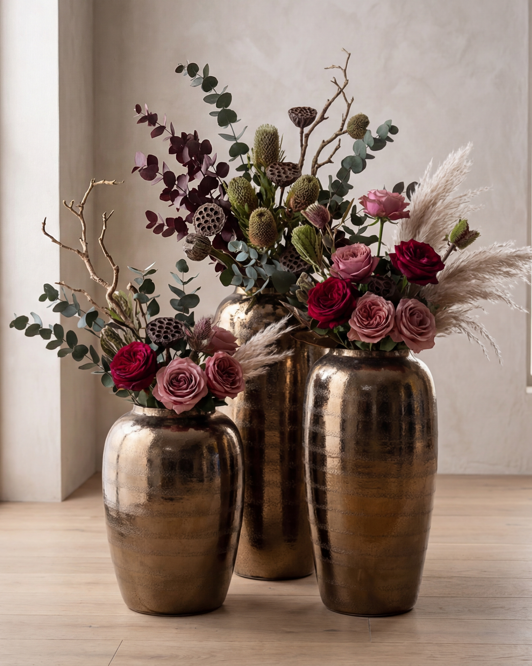 Antique Bronze Floor Vase - Large 