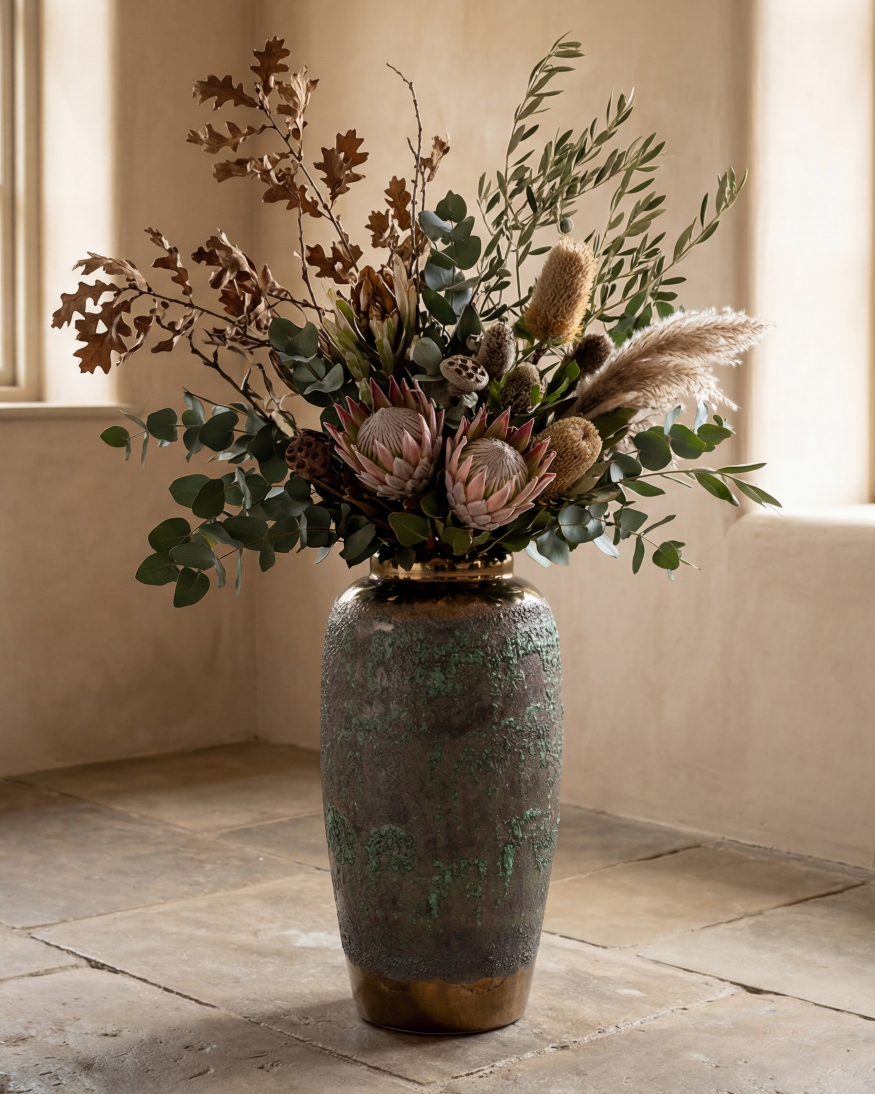 Obsidian Moss Floor Vase - Medium 