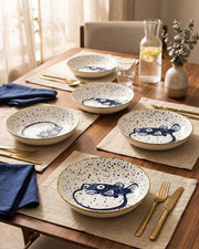 Puffer Fish Sketch Pasta Bowl - Set Of 4