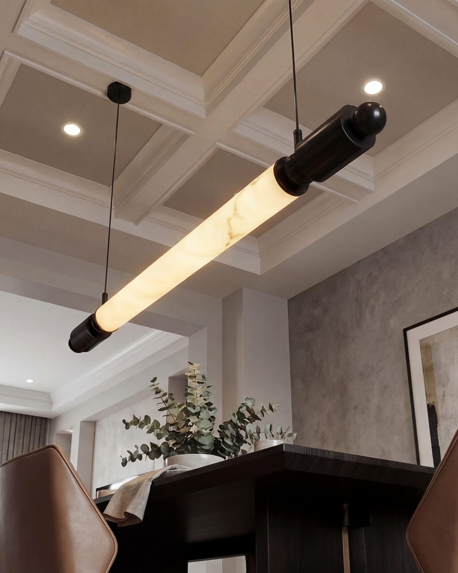 Axis Marble Bar Pendant Light - Black 
