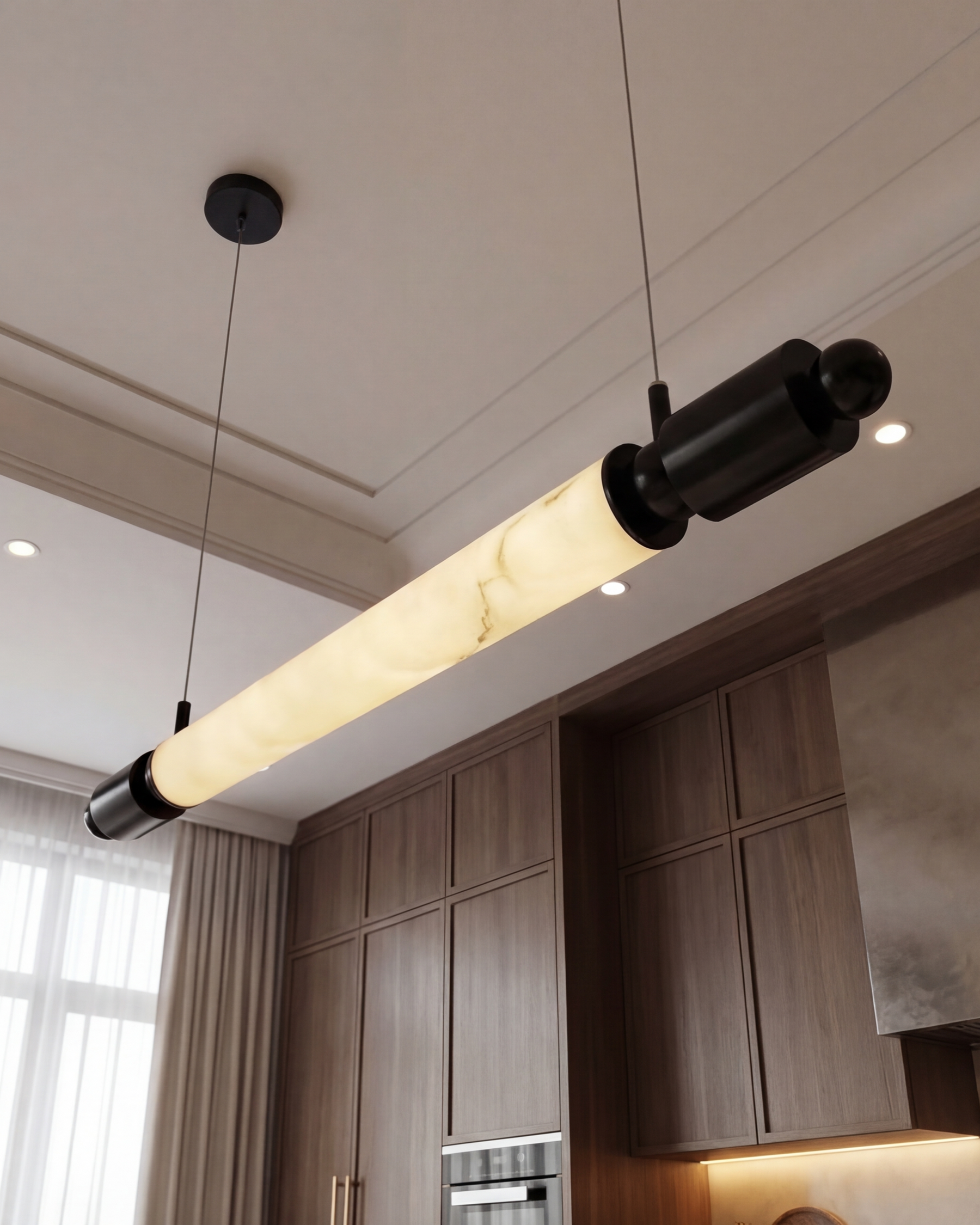 Axis Marble Bar Pendant Light - Black 
