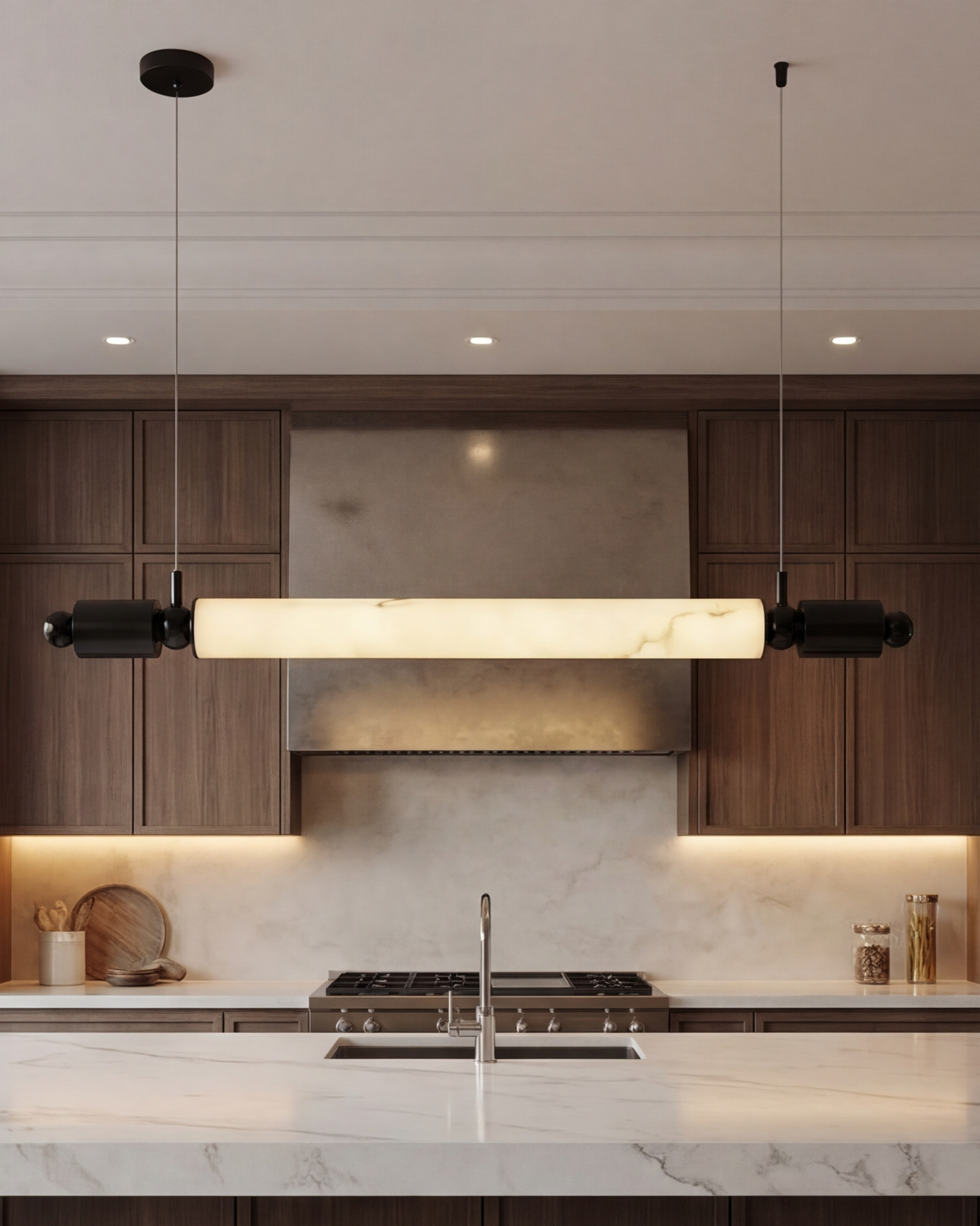 Axis Marble Bar Pendant Light - Black 