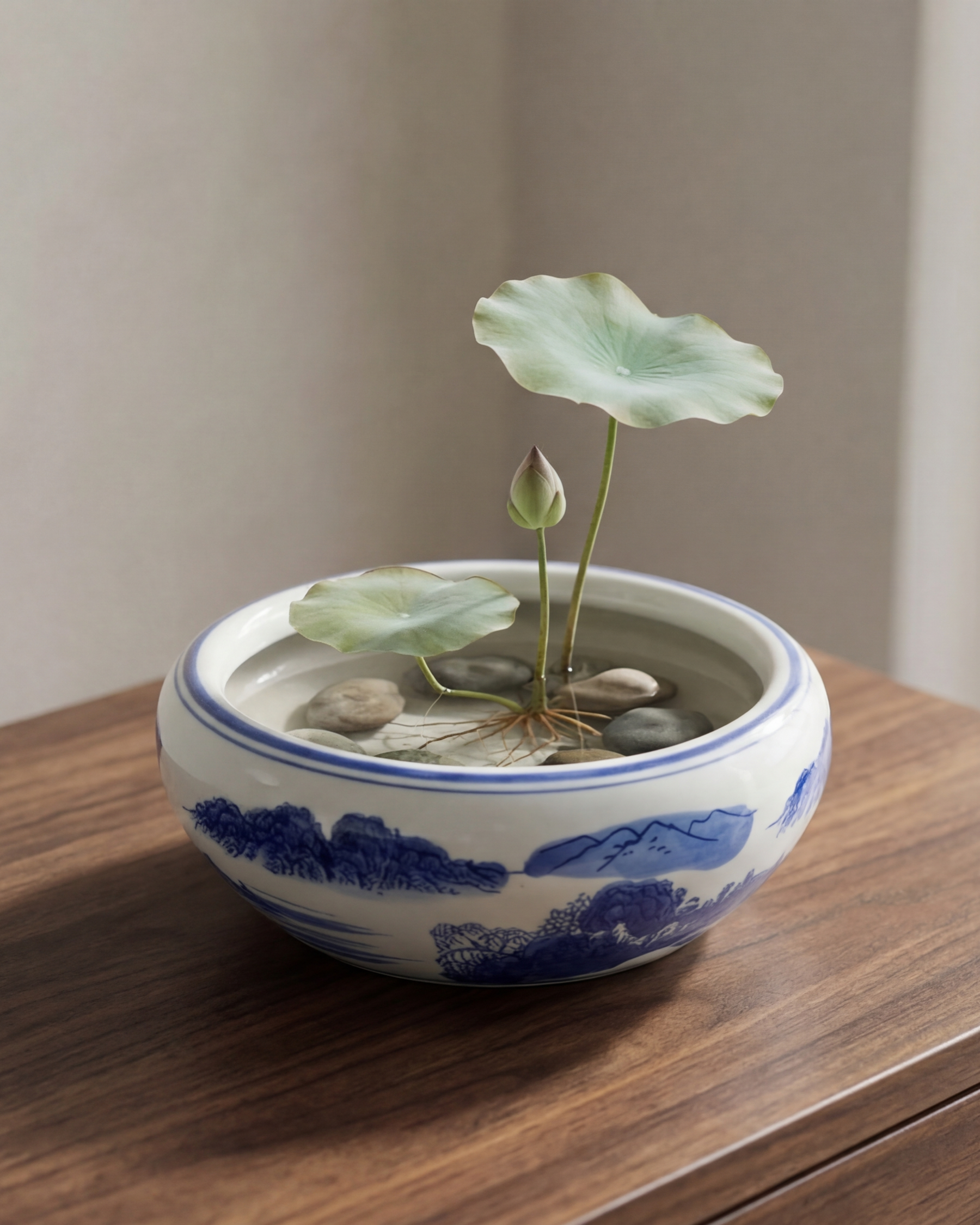 Azure Horizon Ceramic Planter - 18cm 