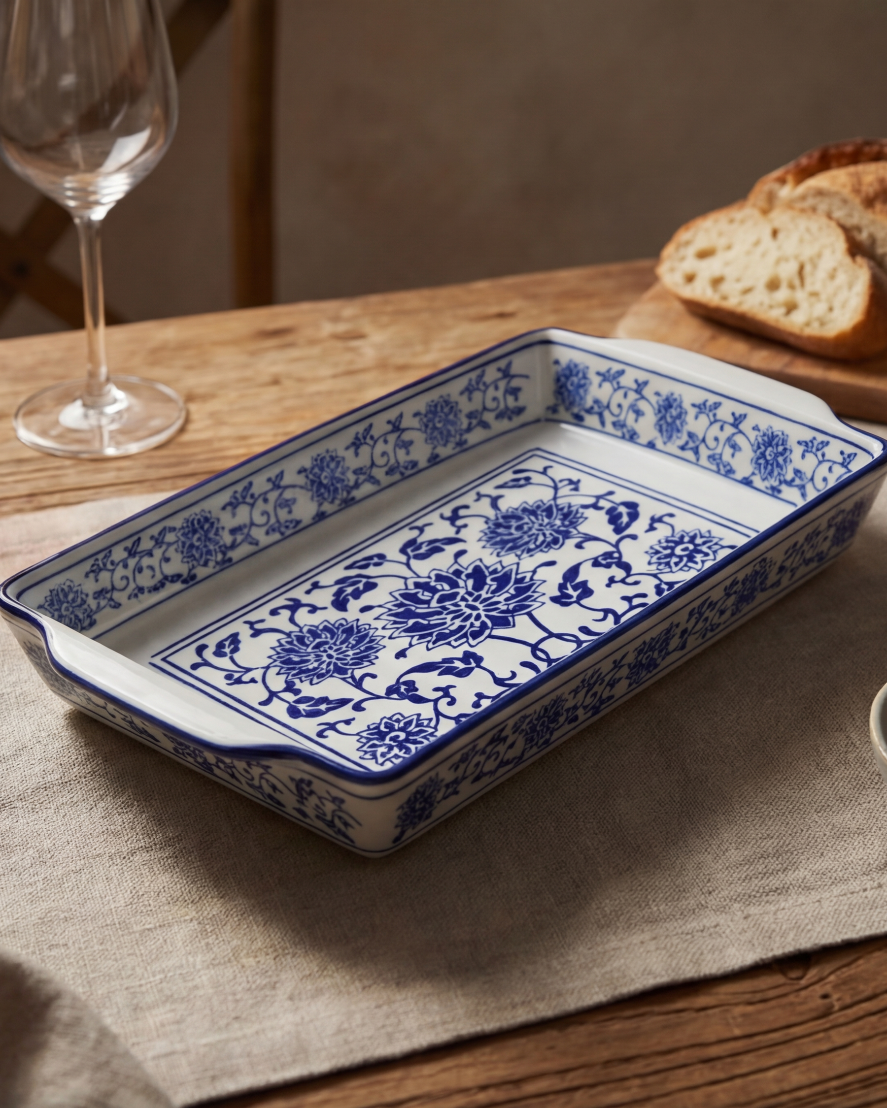 Classic Blue Blossom Serving Platter 