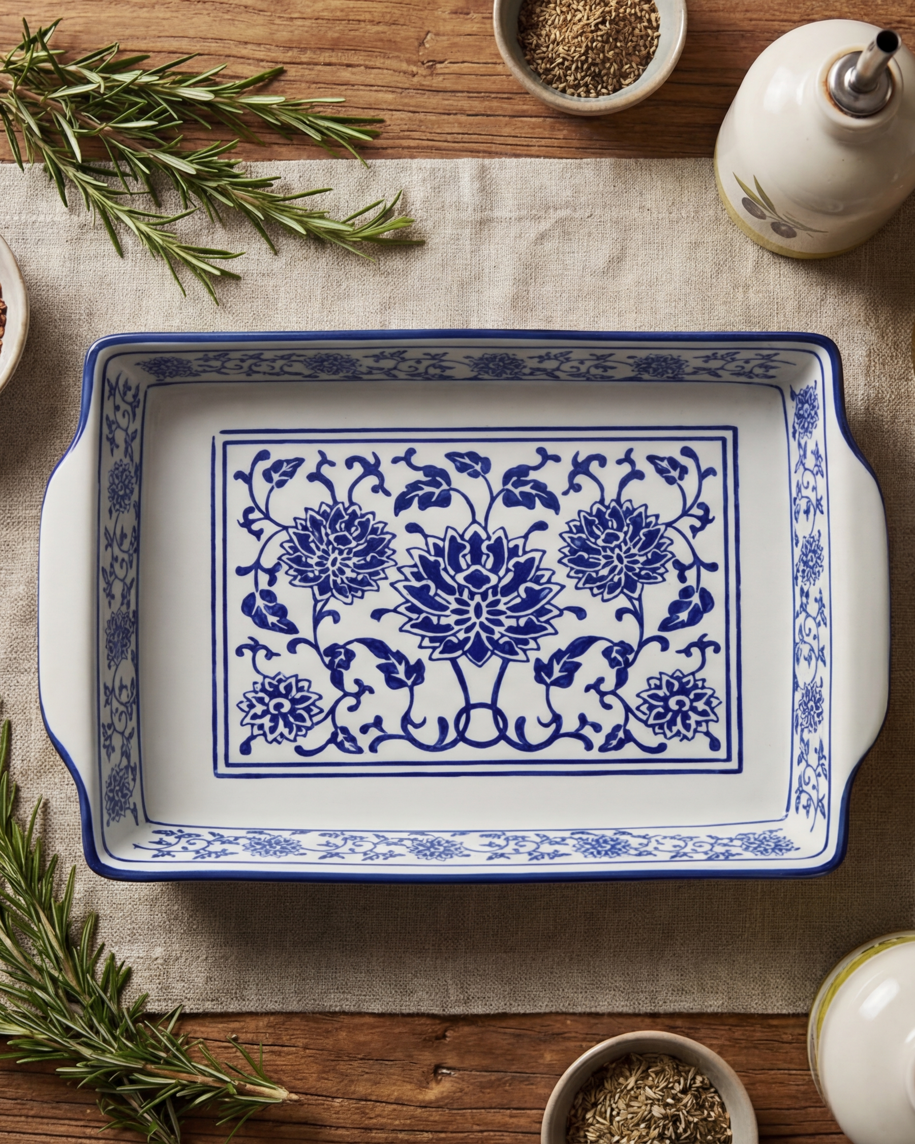 Classic Blue Blossom Serving Platter 