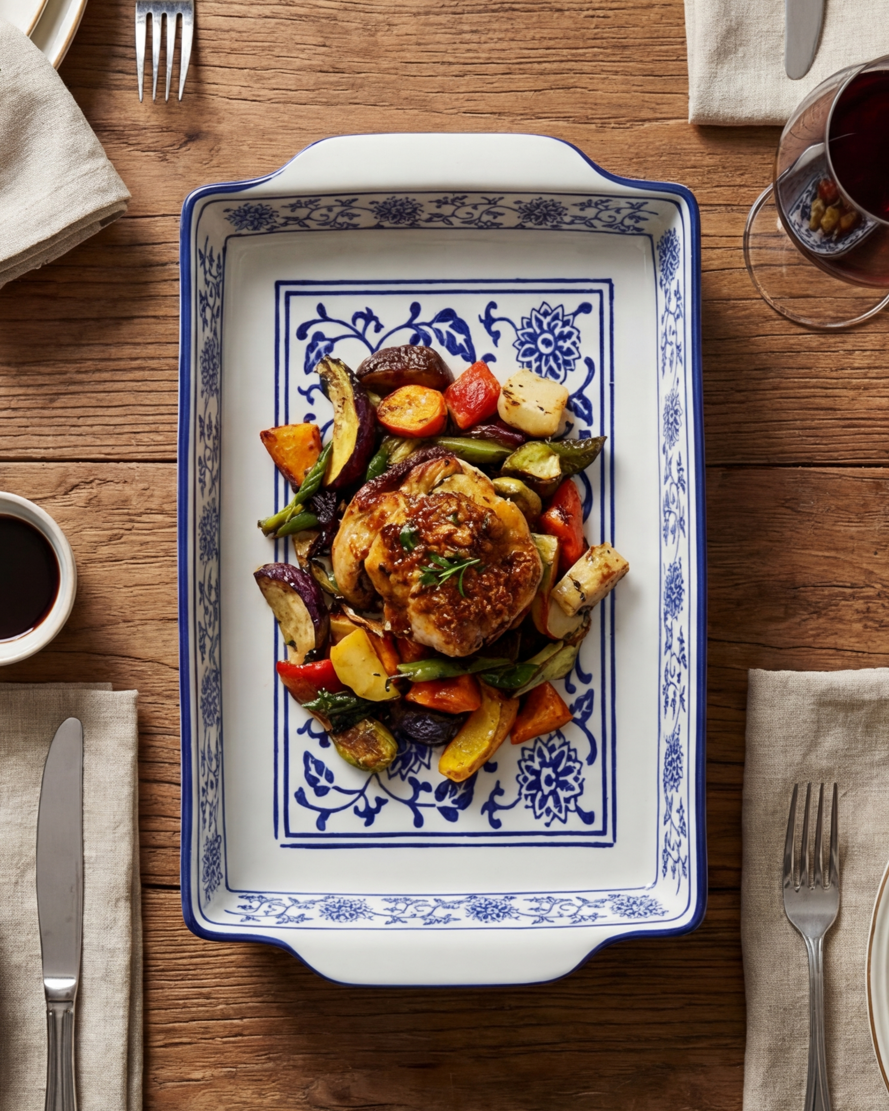 Classic Blue Blossom Serving Platter 