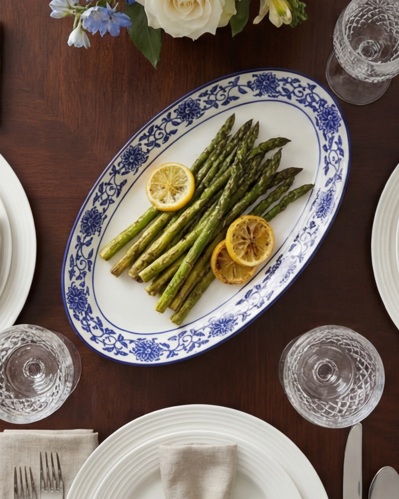 Blue Heritage Floral Serving Platter 