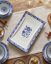 Classic Blue Floral Serving Platter 
