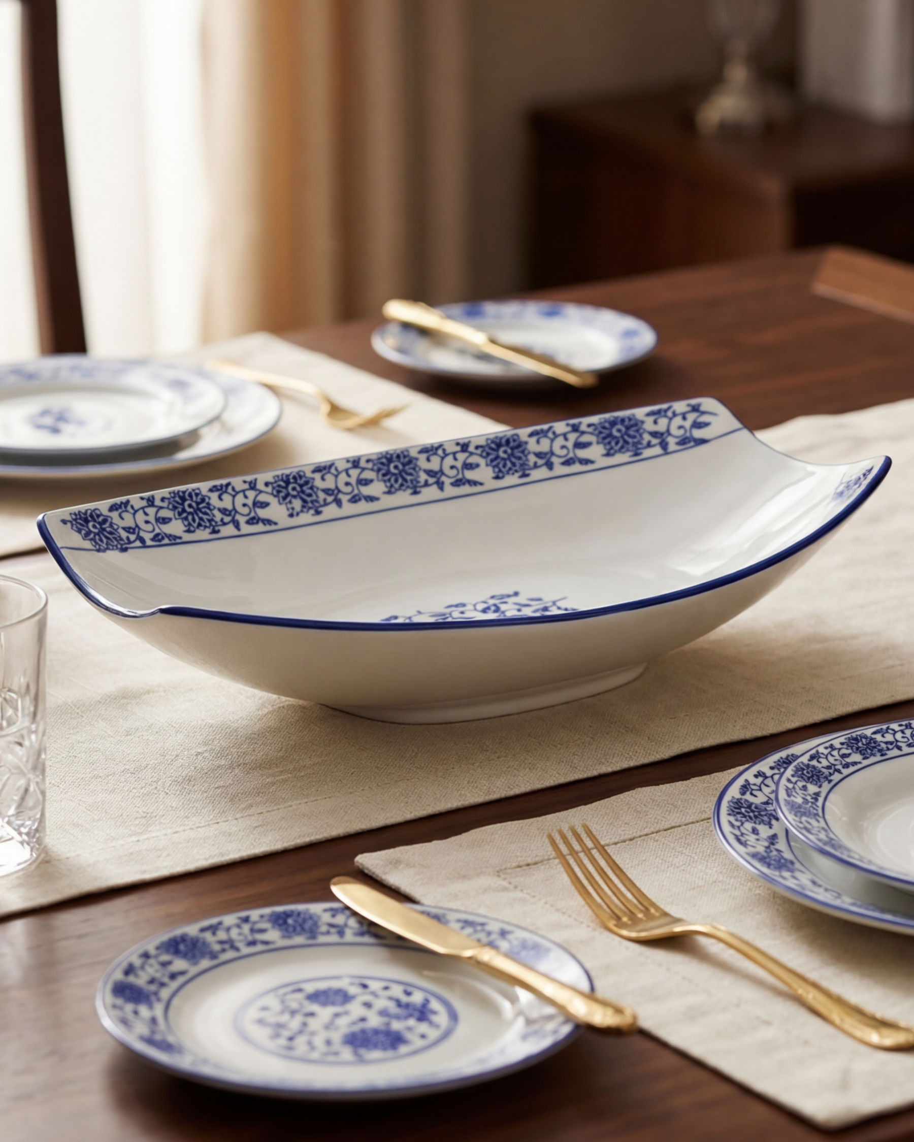 Imperial Blue Vine Serving Bowl 