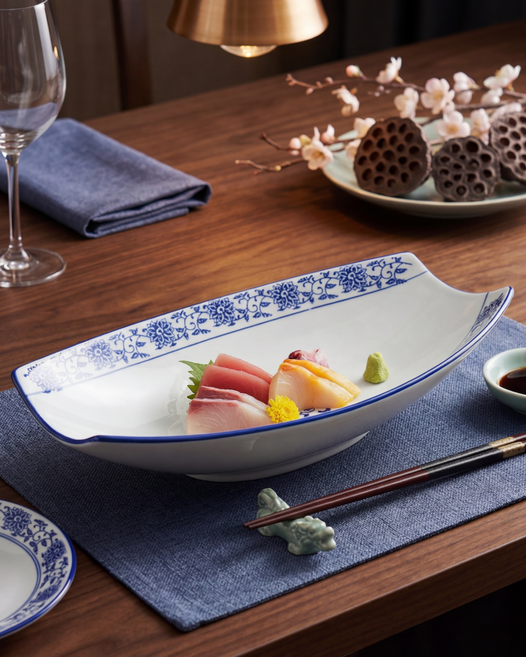 Imperial Blue Vine Serving Bowl 
