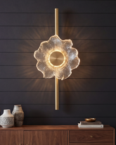 Modern Floral Glass Wall Sconce 