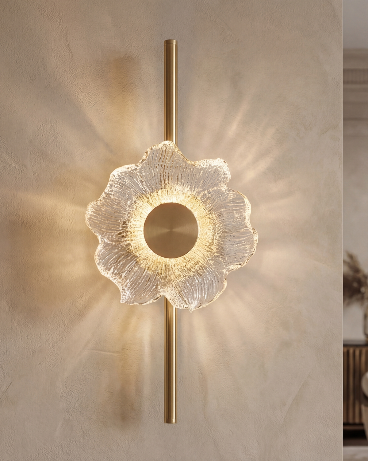 Modern Floral Glass Wall Sconce