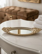 Royal Oval Bow Accent Mirror Tray 