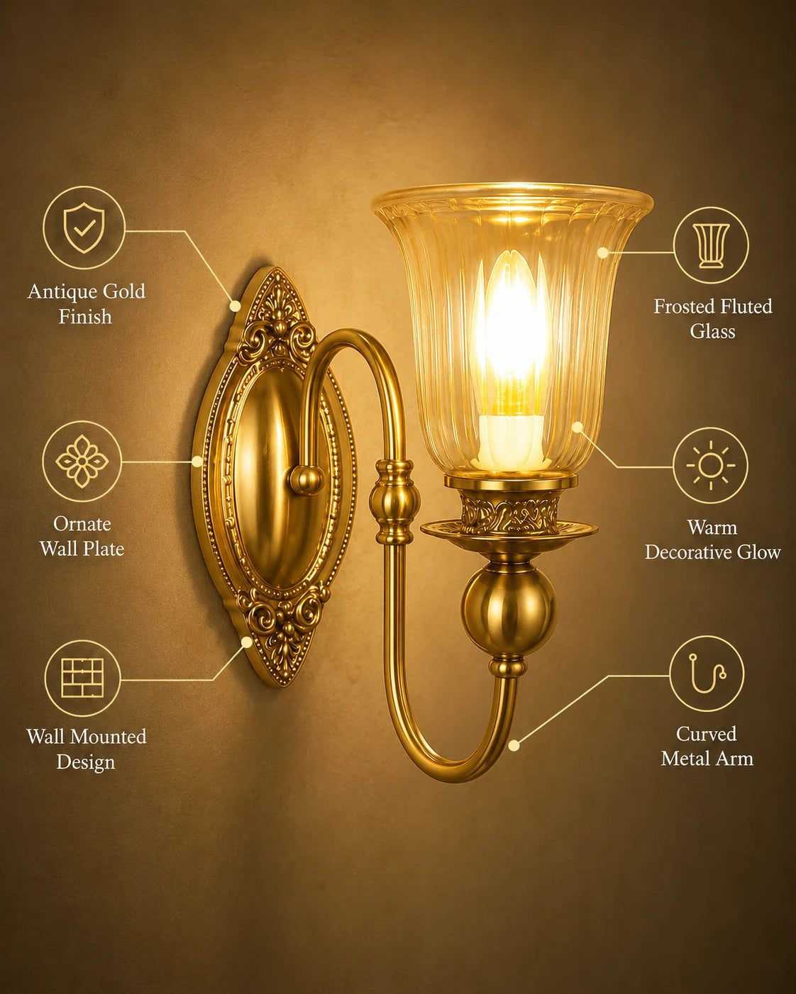 Trumpet Bloom Vintage Wall Sconce 