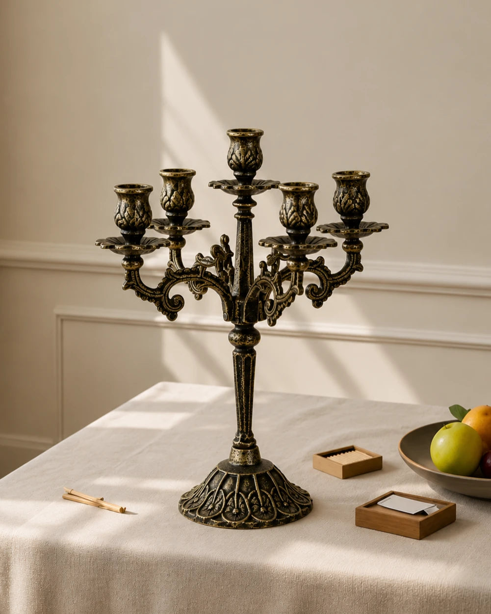 'Constantinople' Cast Iron 5 Arm Candelabra 