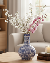 Classic Blue & White Porcelain Gourd Vase - 46cm 