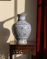 Classic Blue & White Porcelain Gourd Vase - 46cm 