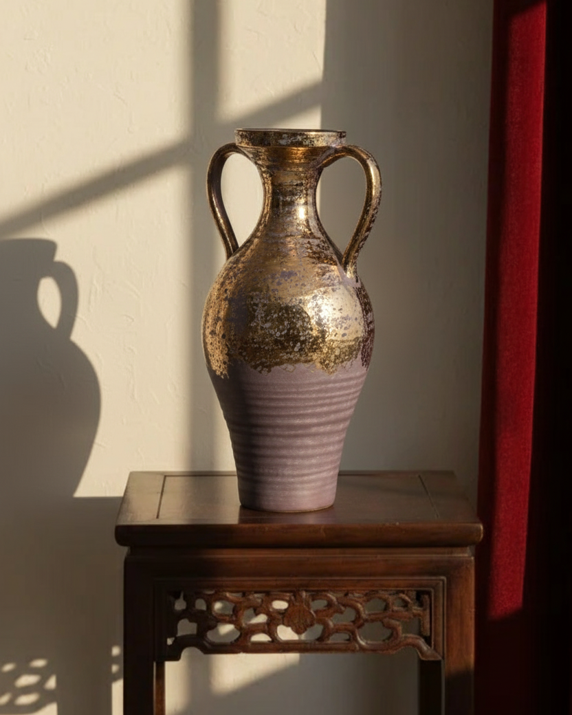 Golden Mirage Dual Tone Amphora Vase 