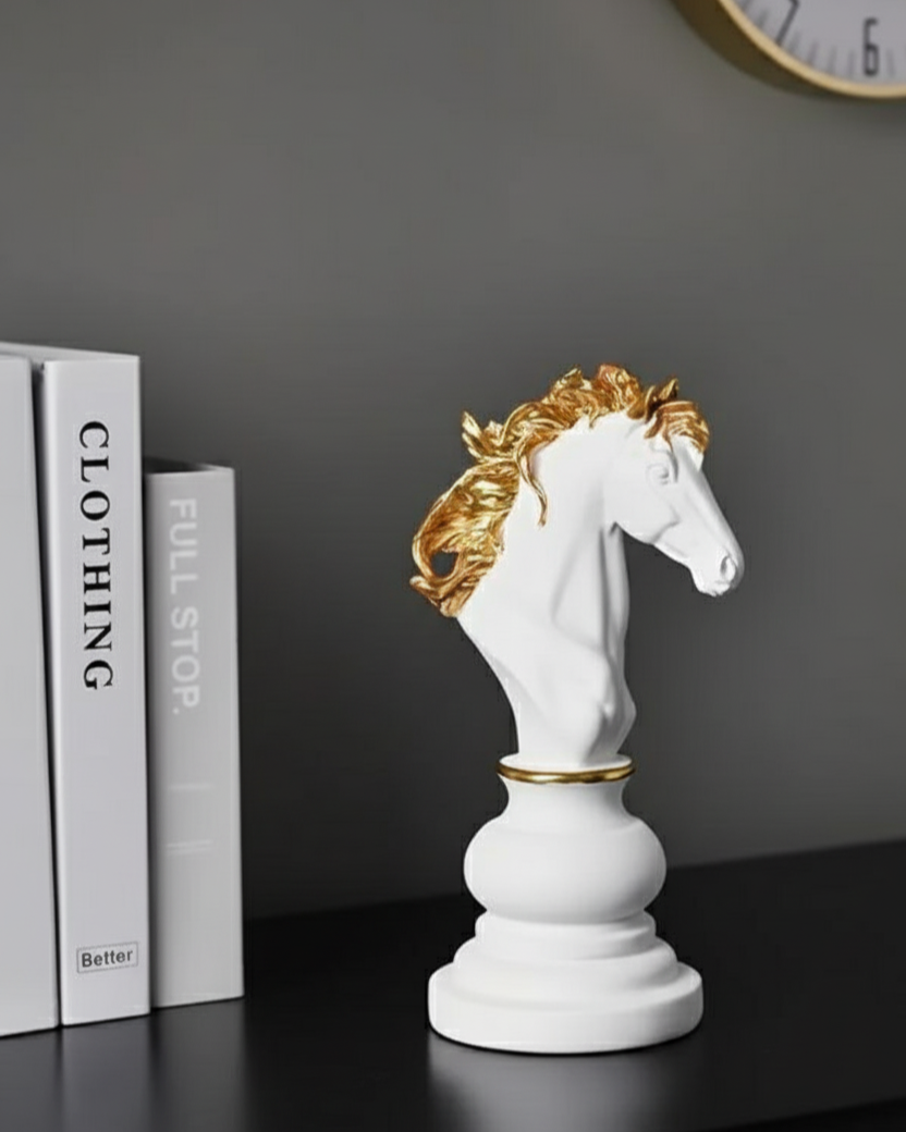 Knight Oversized Chess Piece - White