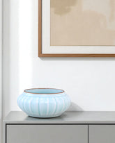 Scalloped Celadon Glaze Decorative Urli Bowl 