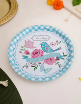 "Tea Party" Round Serving Tray - Set Of 2 