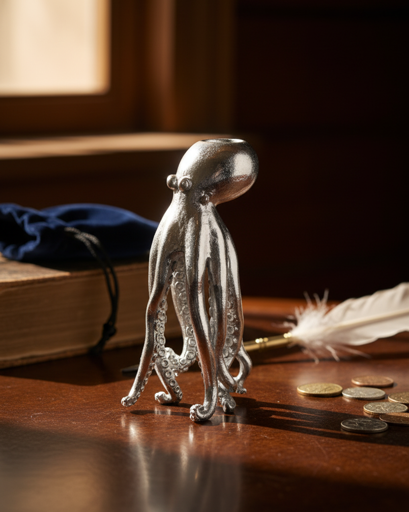 Silver Octopus Candle Holder