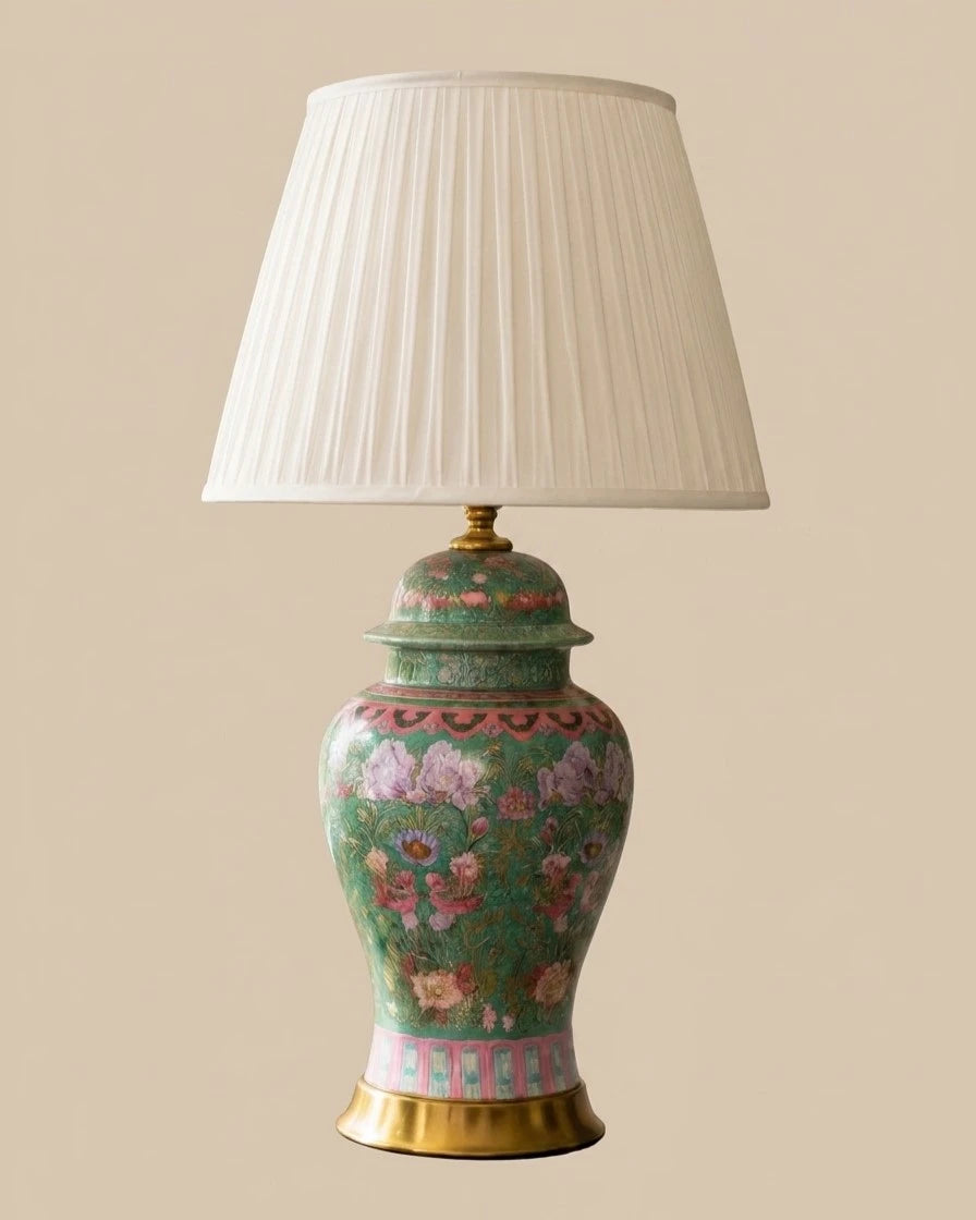 Emerald Peony Garden Table Lamp 