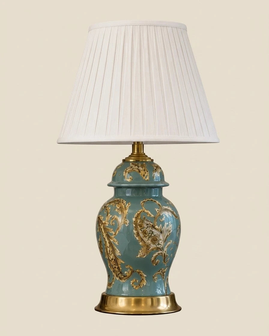 Acanthus Leaf Motif Table Lamp - 55 cm 