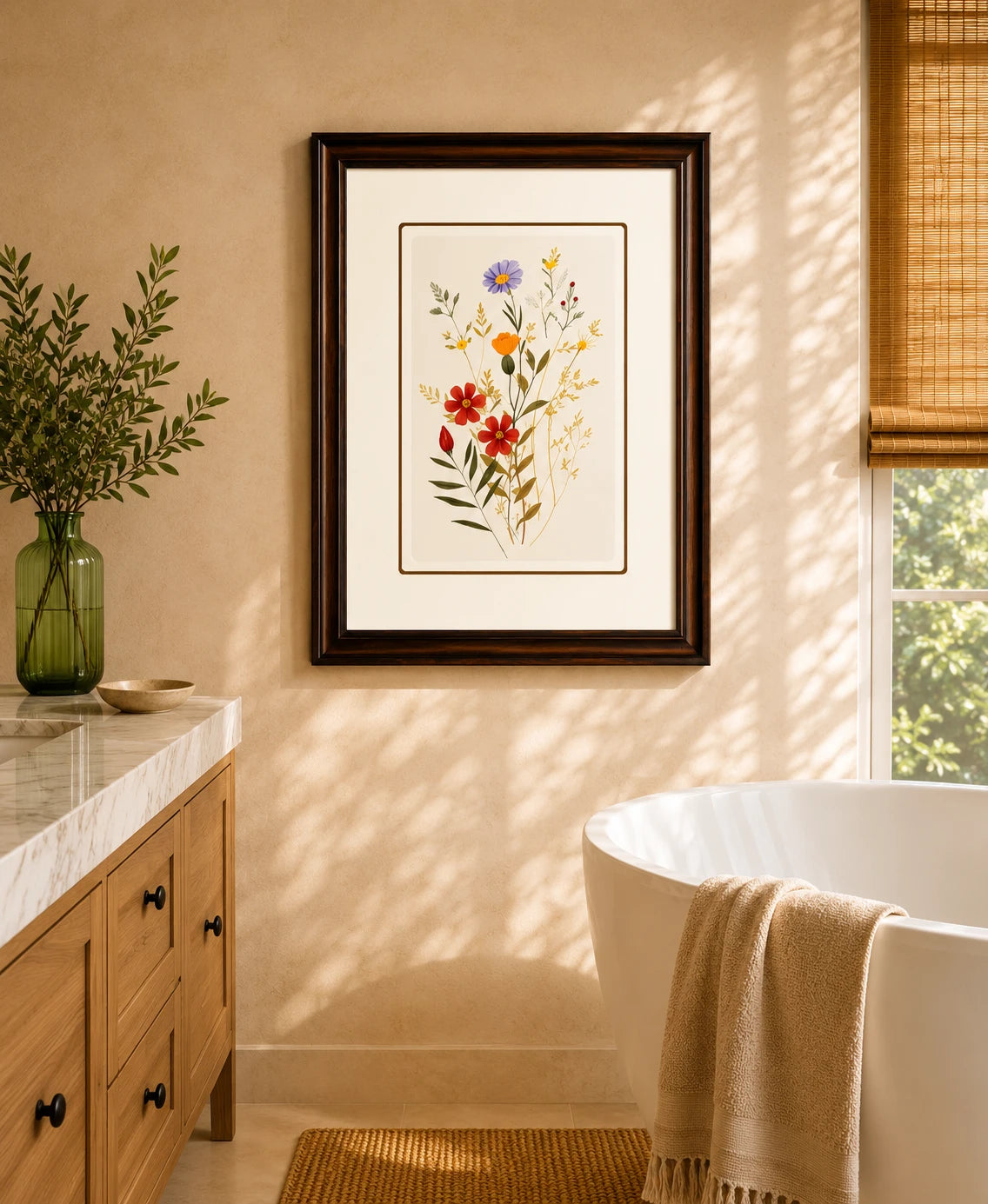 Wildflowers plants Print "24x30" Inches 