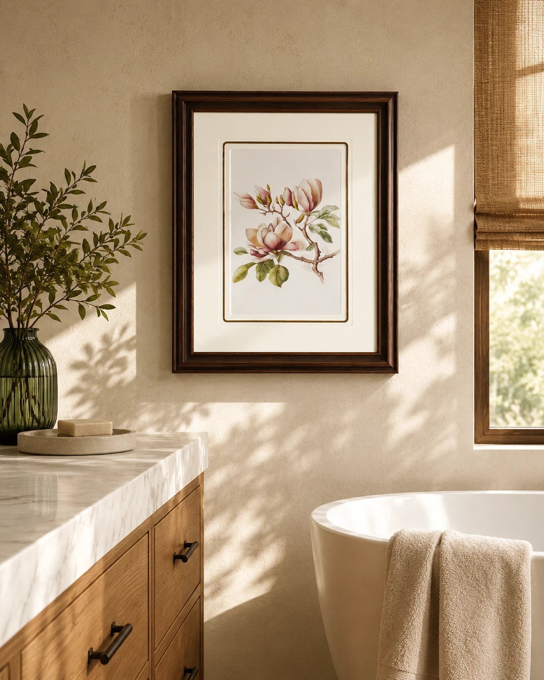 Magnolia Serenity: Artful Blooms Print "24x30" Inches 