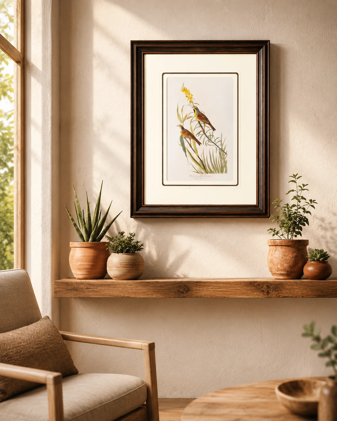 Black Throated Bunting Bird Print "24x30" Inches 