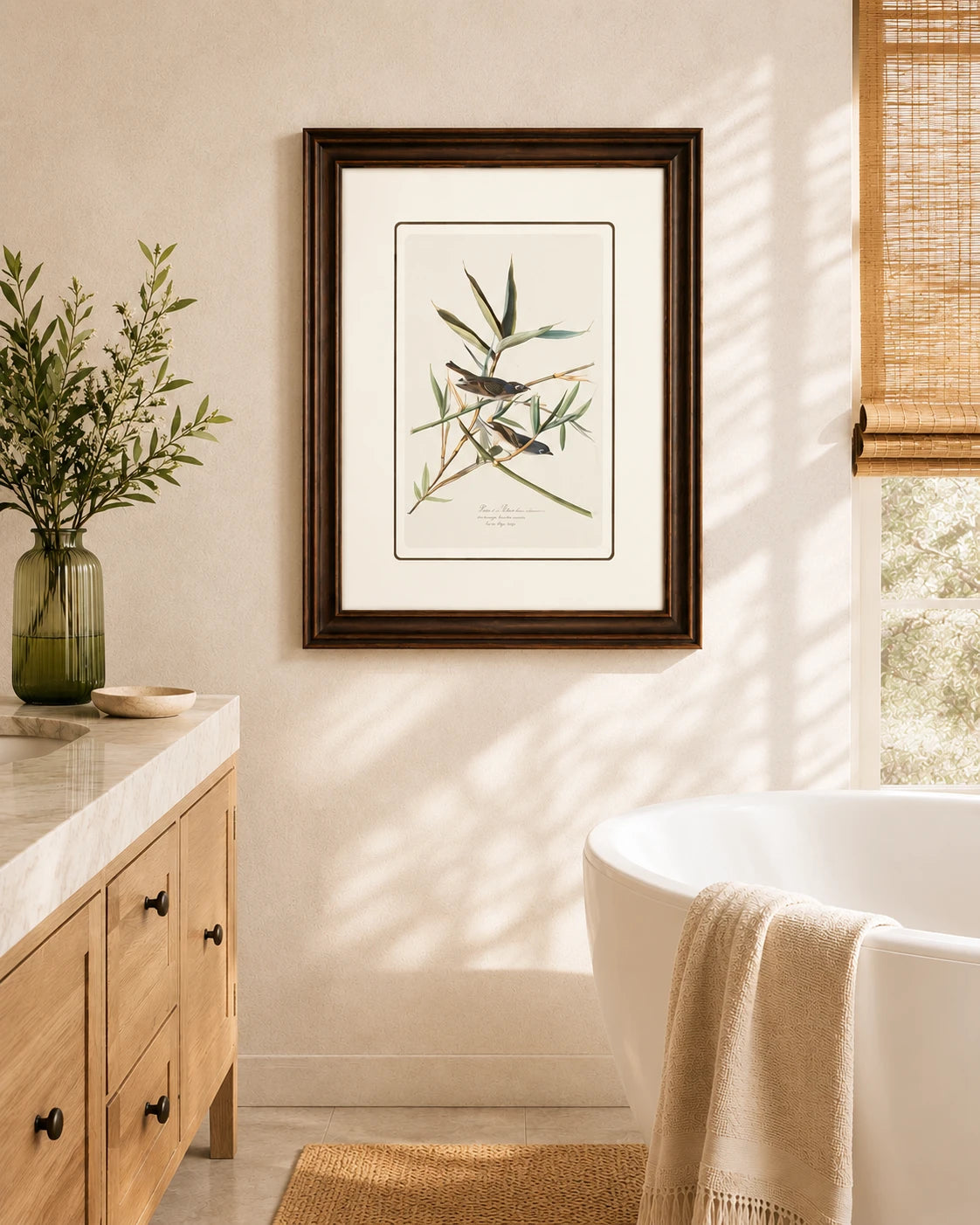 Solitary Flycatcher Bird Print "24x30" Inches 