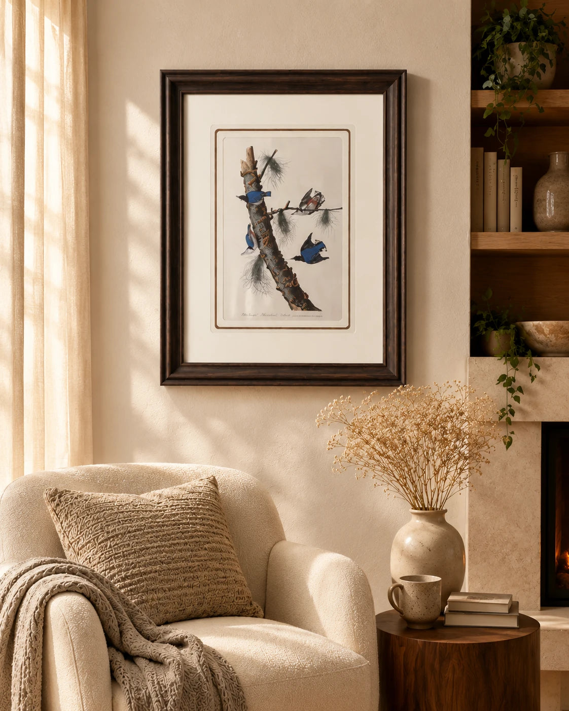 Capped Nuthatch Bird Print "24x30" Inches 