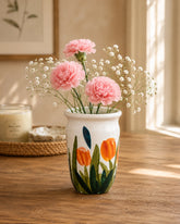 Tulip Bloom Ceramic Vase 