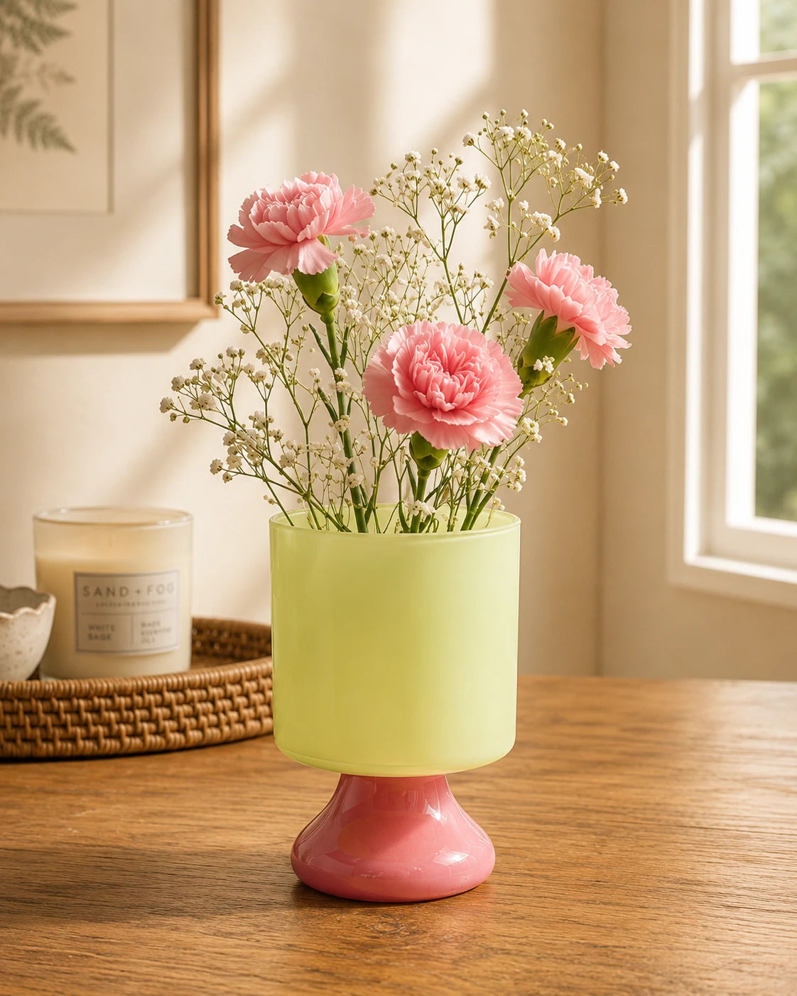Lime Blush Flower Vase 