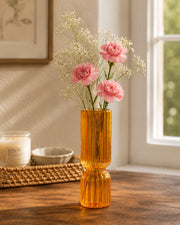 'Galben Shimmering Elegance' Glass Flower Vase