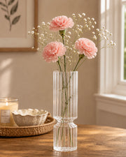 'Shimmering Elegance' Glass Flower Vase
