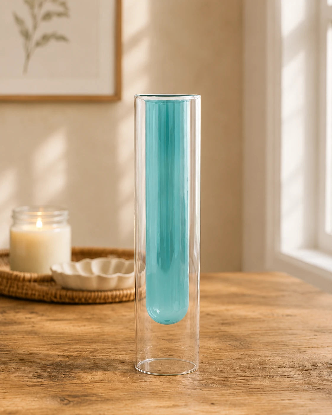 Leonora Double Wall Glass Vase