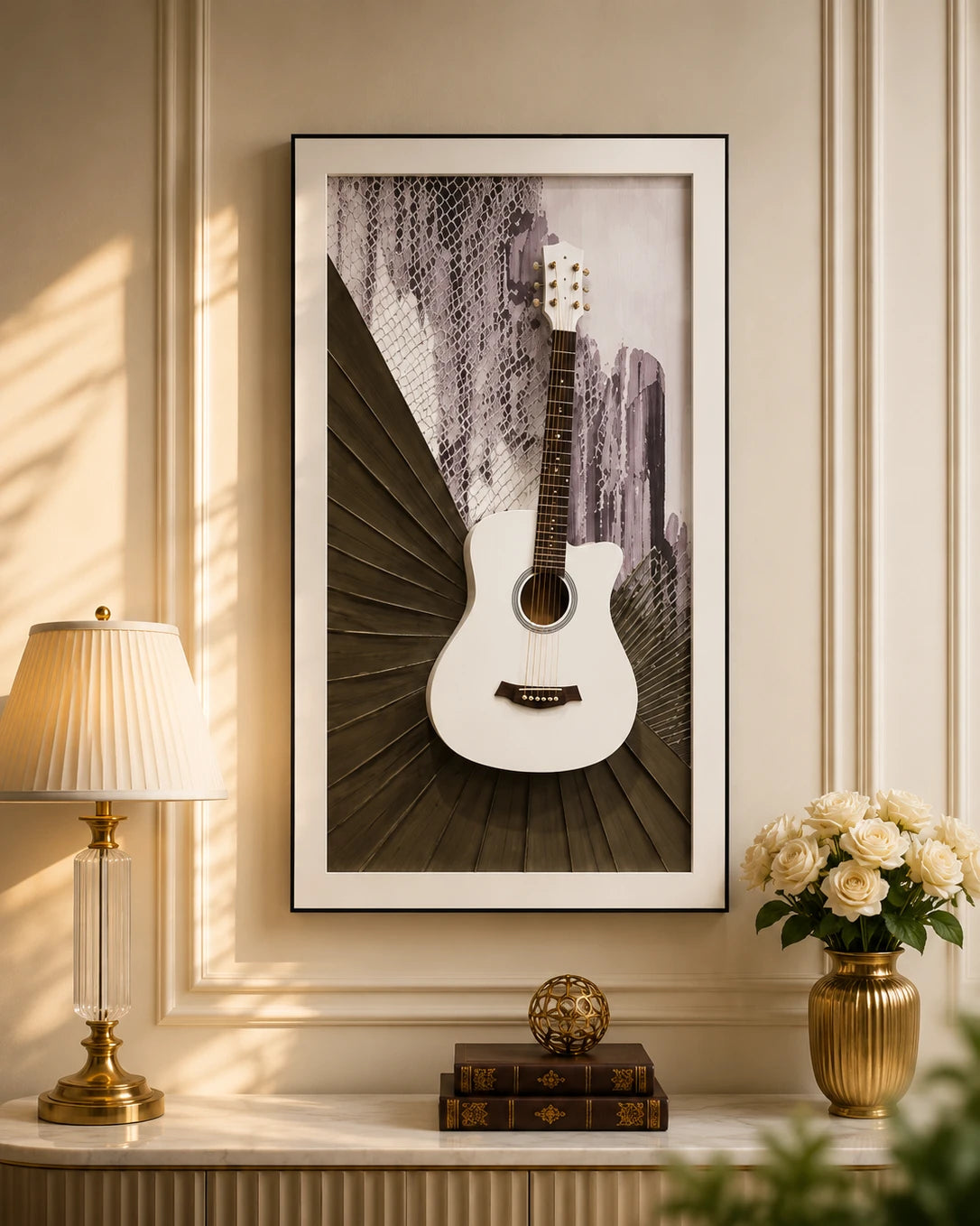 Harmony Guitar Decorative Framed Wall Art 