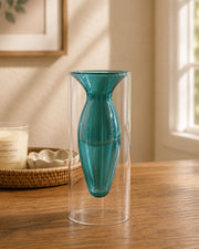 Verde Double Wall Glass Vase