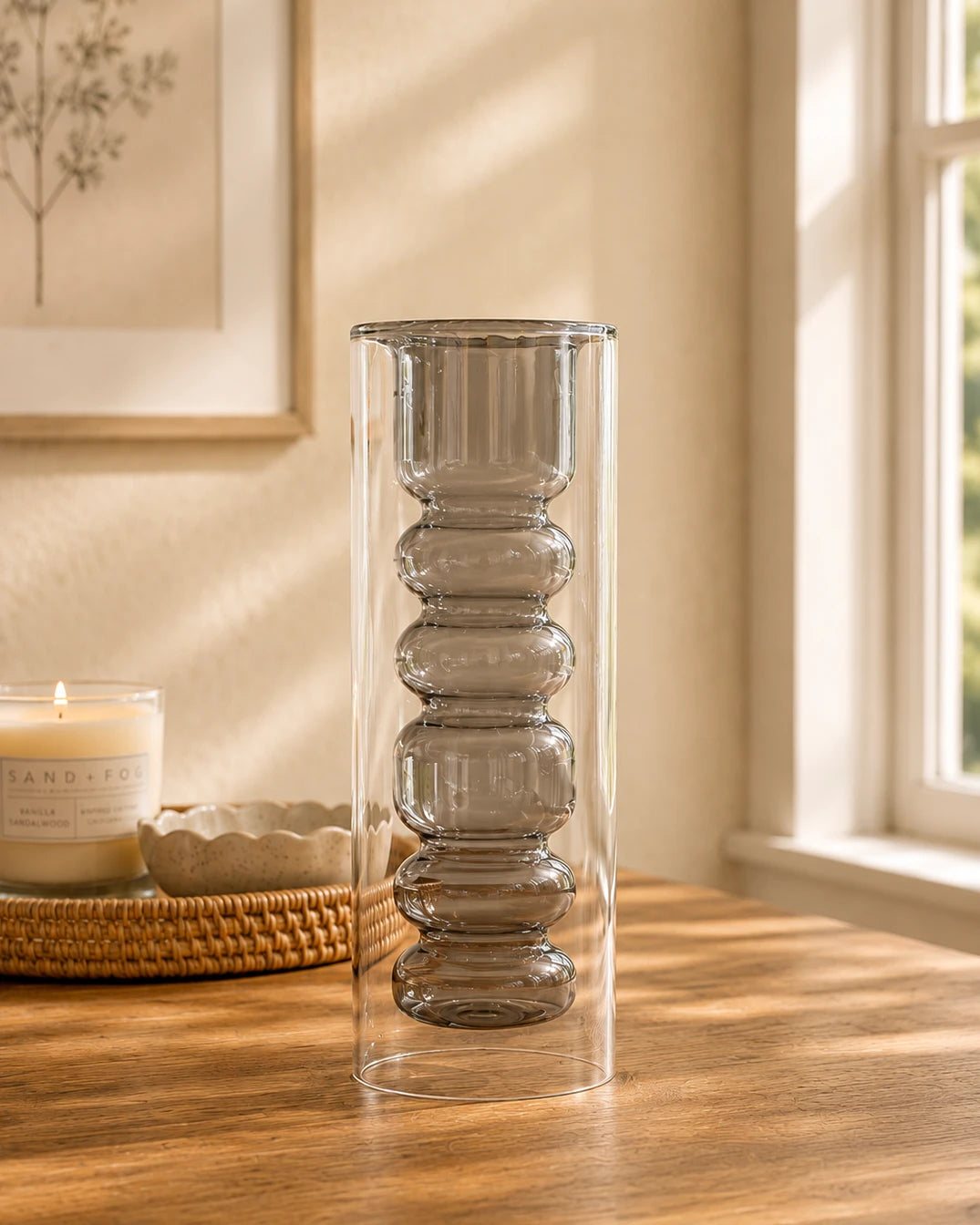 Edith Double Wall Glass Vase - Large
