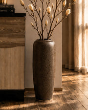 Charcoal Matte Textured Floor Vase - Large