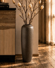 Charcoal Matte Textured Floor Vase - Small