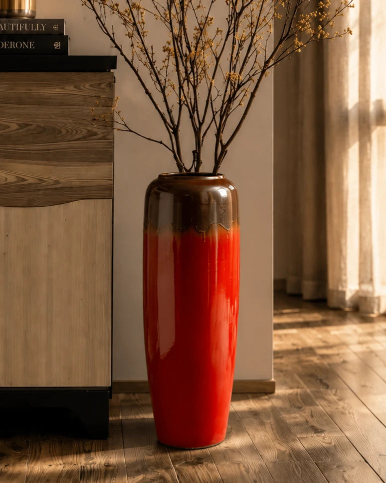 Crimson Ombre Floor Vase - Large
