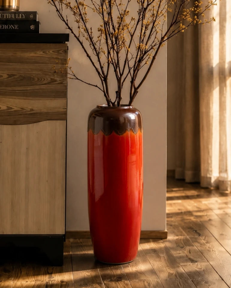 Crimson Ombre Floor Vase - Small