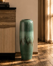 Deep Emerald Textured Floor Vase - Large