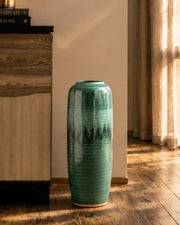 Deep Emerald Textured Floor Vase - Small