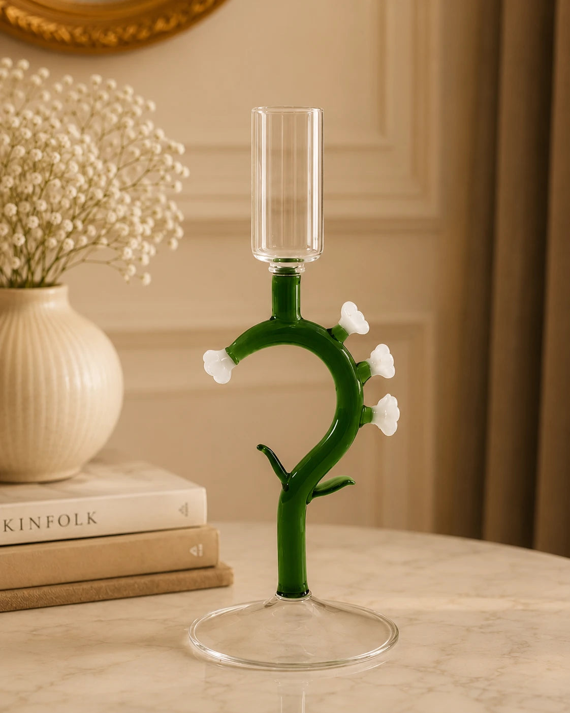 Botanical Stem Glass Candle Stand