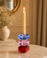 Tricolor Prism Crystal Candle Stand