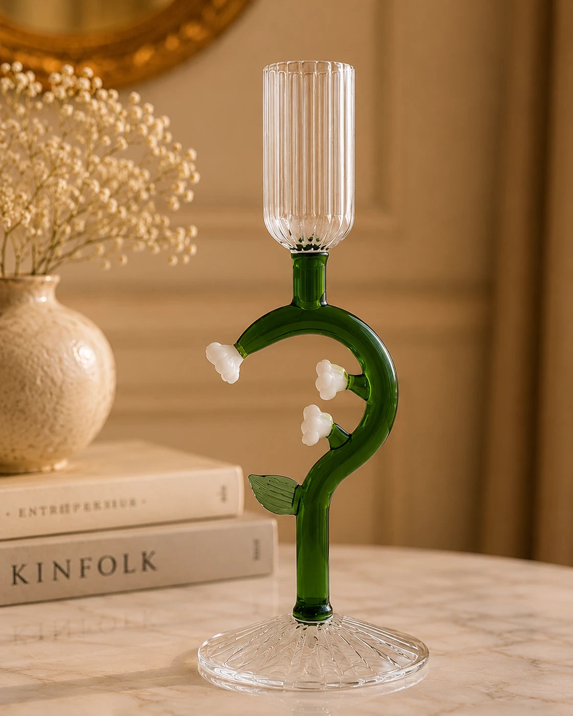 Botanical Stem Glass Candle Stand